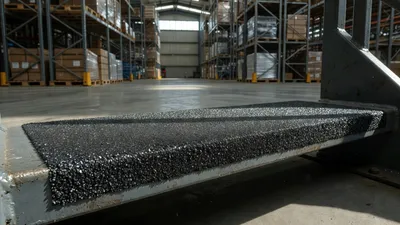 Anti-slip tape on industrial stair