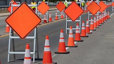 Temporary traffic control setup