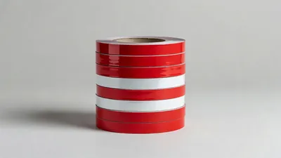 Red-white conspicuity tape rolls