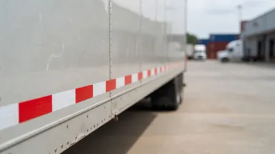 Conspicuity tape on trailer side